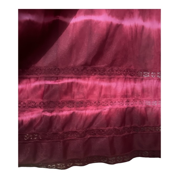 1960s 70s Long Half Slip Skirt by Gossard Artemis, Hand Dyed/Tie Dye Pink, OSFM - Picture 5 of 7